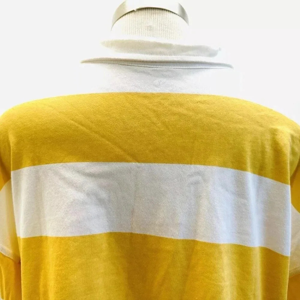 NWT SO Juniors Long Sleeve Pullover Collared Neck Striped Yellow Shirt Size XL - Picture 6 of 12